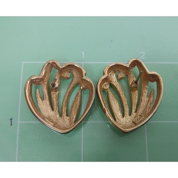 Sarah Coventry Vintage Gold-Tone Pierced Earrings Sea Shell Design - Picture 3 of 6